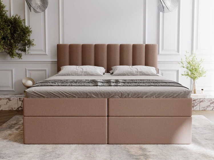 Boxspringbett mit Bettkasten 200x200 Mocca Braun
