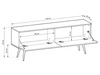 TV-Lowboard mit Türen 135 cm Diolo Beige mit glatter Front auf schwarzen Beinen