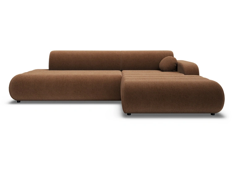Ecksofa L-Form mit Schlaffunktion und Bettkasten Lisso Rechts Terrakotta