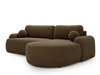 Ecksofa L-Form Rechts mit Schlaffunktion und Bettkasten Aurio Braun