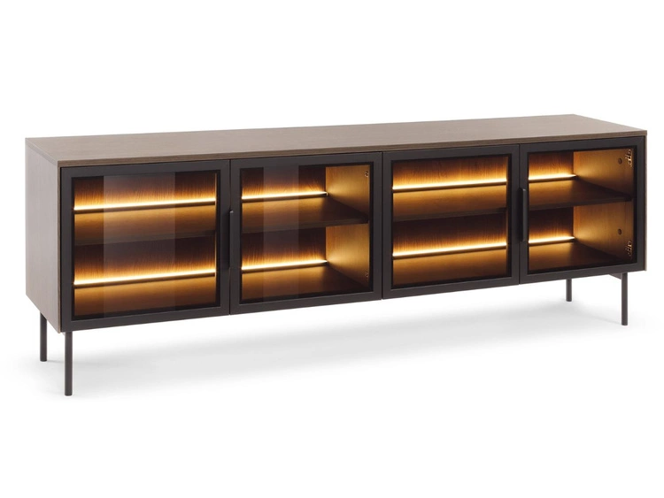 TV-Lowboard mit vier Türen Lumina Eiche Dunin