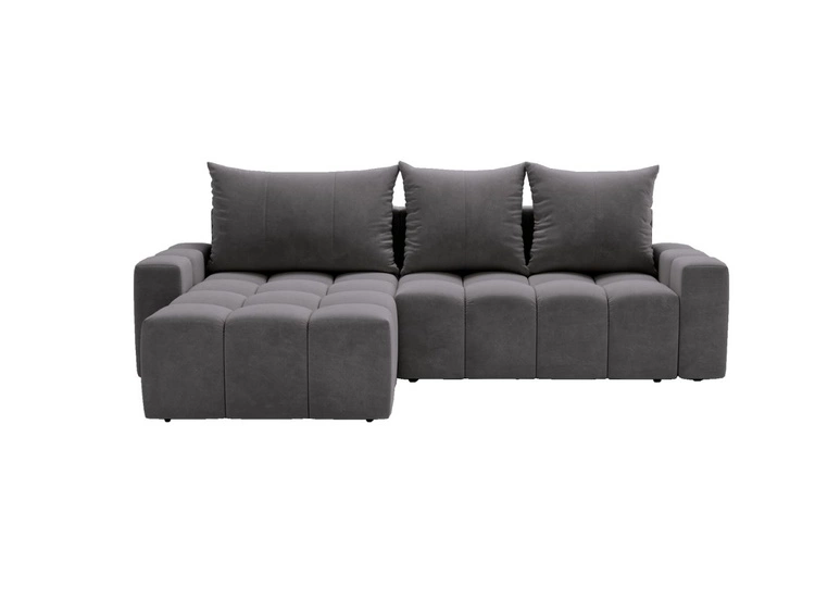 Ecksofa L-Form mit Schlaffunktion und Bettkasten Bresso Grau