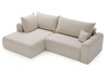 Ecksofa L-Form mit Schlaffunktion und Bettkasten Savana Bis Hellbeige