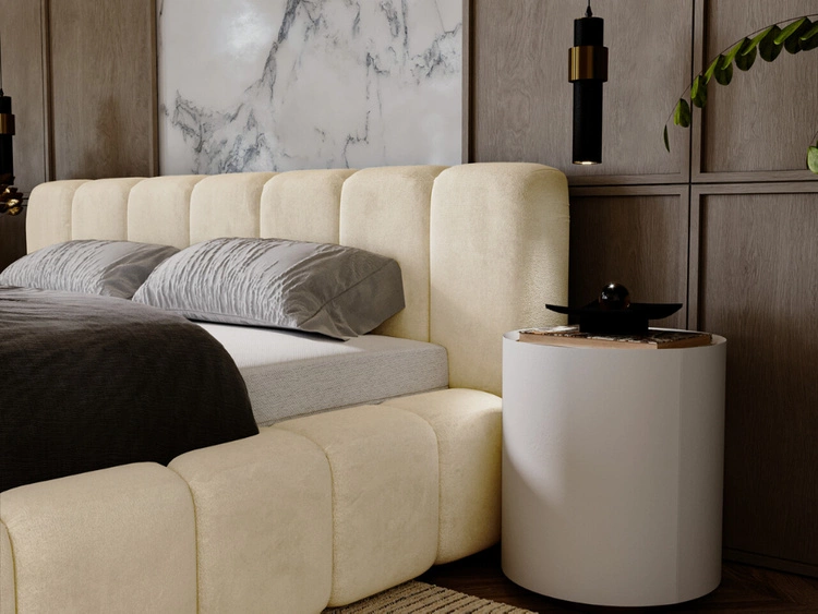 Polsterbett mit Bettkasten und Lattenrost 140x200 Ibiza Beige