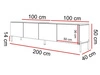 TV-Lowboard mit Türen auf Goldenen Metallbeinen 200 cm Nodoo Beton
