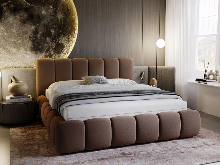 Polsterbett Ohne Bettkasten mit Lattenrost 180x200 Cloud Braun