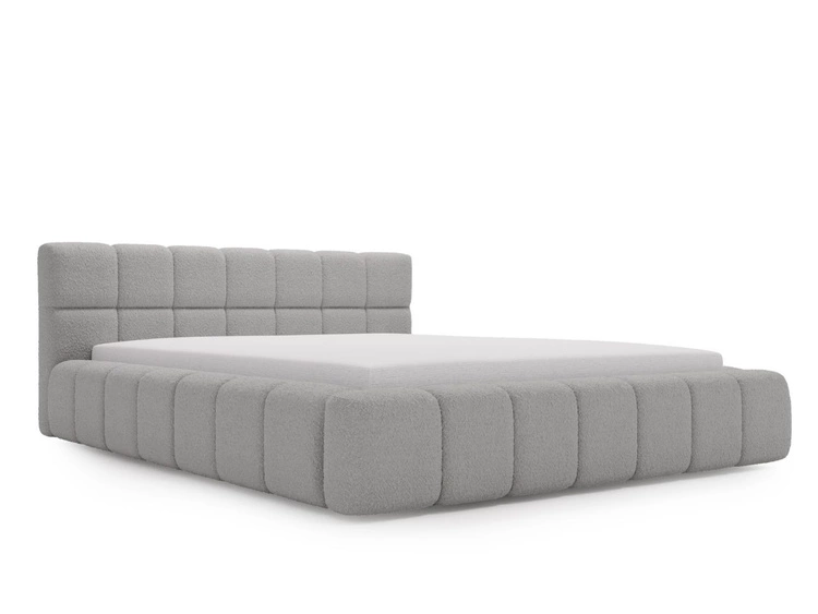 Polsterbett mit Bettkasten und Lattenrost 180x200 Alicante Boucle Grau