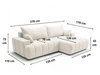 Ecksofa L-Form Rechts mit Schlaffunktion und Bettkasten Caleo Creme