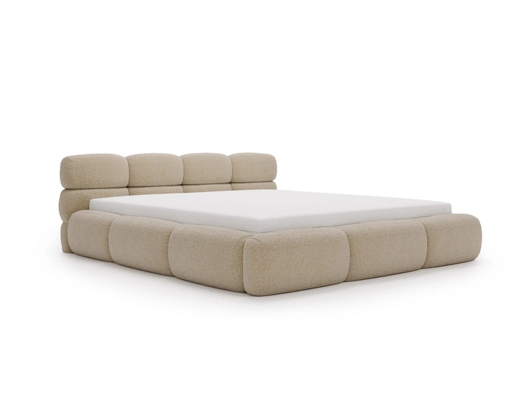 Polsterbett mit Bettkasten und Bettrost 200x200 Sweet Low Dunkelbeige