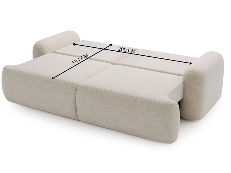 Sofa mit Schlaffunktion und Bettkasten Aurio Hellbraun