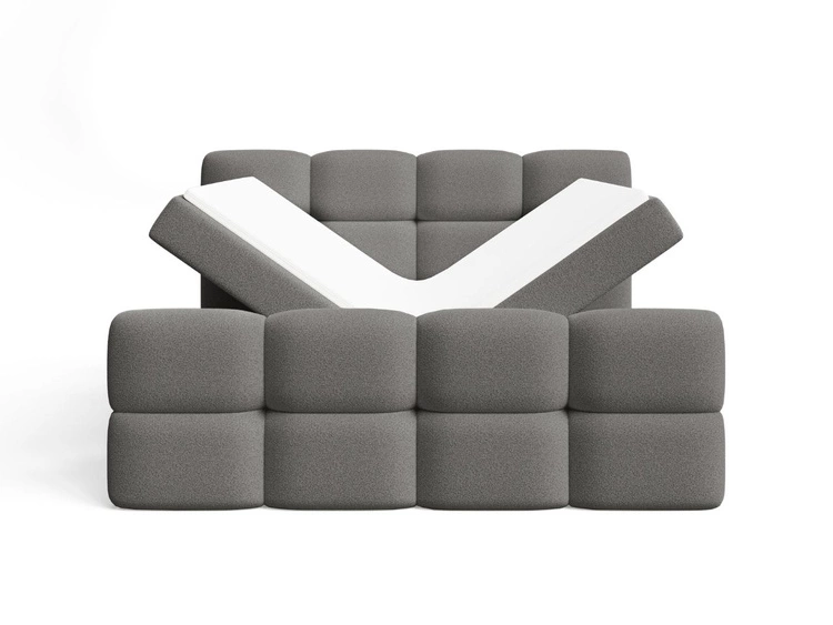 Boxspringbett mit Bettkasten 140x200 Rivon Grau