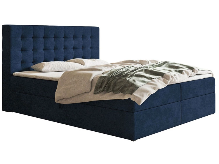 Boxspringbett mit Bettkasten 160x200 Denza Dunkelblau