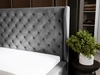 Polsterbett mit Bettkasten und Lattenrost 200x200 Kingston Grau