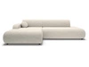 Ecksofa L-Form mit Schlaffunktion und Bettkasten Lisso Links Beige