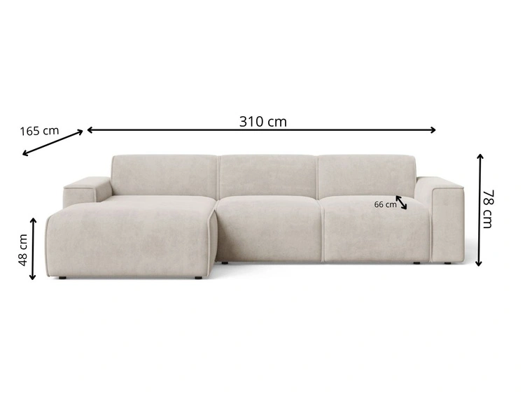 Ecksofa L-Form Rechts Lavia Dunkelgrau