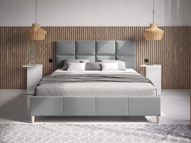 Polsterbett mit Lattenrost 180x200 Luxe Grau