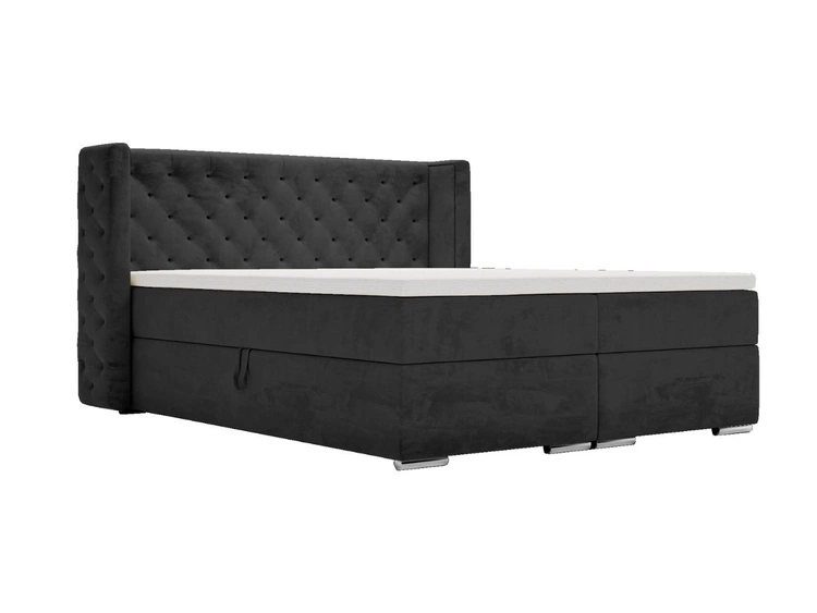Boxspringbett mit Bettkasten 120x200 Lion Schwarz