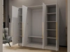 Kleiderschrank 200 cm Perugia Weiß mit goldenen Griffen