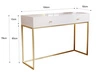 Schminktisch mit Schubladen Belleza Weiß Hochglanz Gold Frame