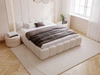 Polsterbett mit Bettkasten und Lattenrost 140x200 Cloud Low Bouclé-Stoff Beige