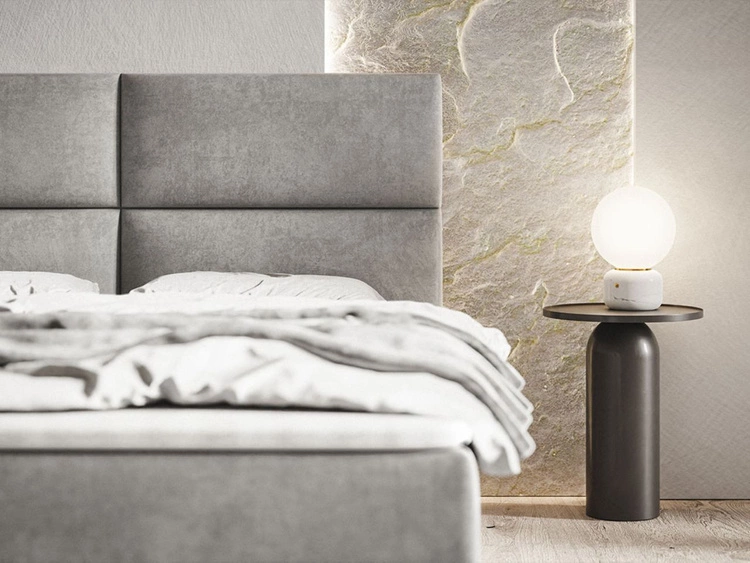 Boxspringbett mit Bettkasten 140x200 Hera Grau