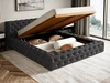 Polsterbett mit Bettkasten und Lattenrost 160x200 Palini Schwarz
