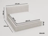 Polsterbett mit Bettkasten und Lattenrost 200x200 Monaco Creme
