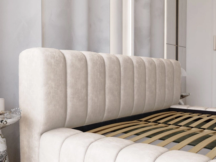 Polsterbett mit Bettkasten und Lattenrost 160x200 Italia Creme