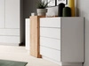 Kommode mit Türen und Schubladen Morten Weiß, Goldene Craft Eiche