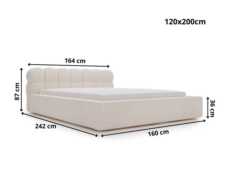 Polsterbett mit Bettkasten und Lattenrost 120x200 Plaza Schwarz