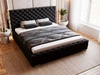Polsterbett mit Bettkasten und Lattenrost 200x200 Astra Schwarz