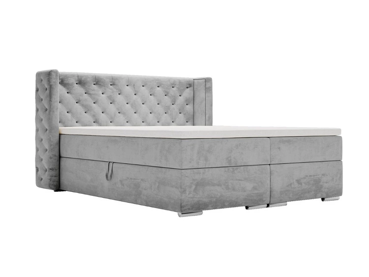Boxspringbett mit Bettkasten 140x200 Lion Grau