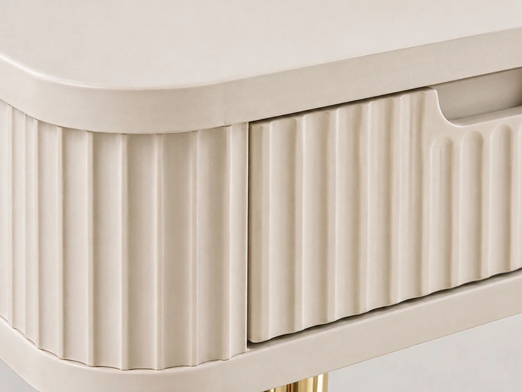 Schminktisch Viva Beige auf Goldenen Beinen
