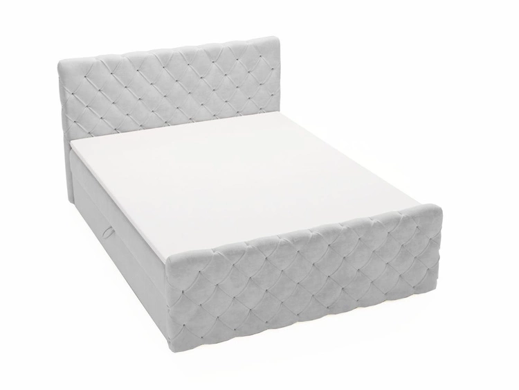 Boxspringbett mit Bettkasten 120x200 Lunaris Hellgrau