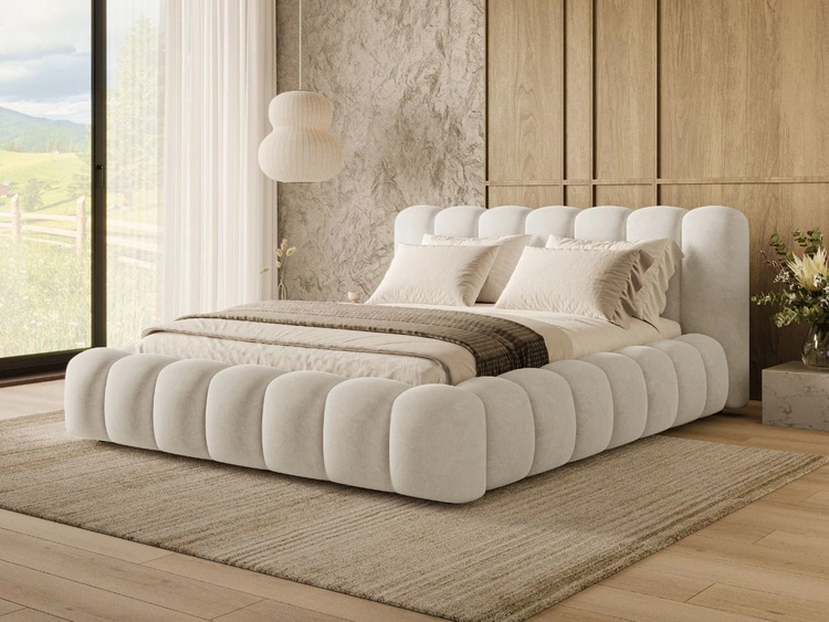 Polsterbett mit Bettkasten und Lattenrost 180x200 Averia Beige