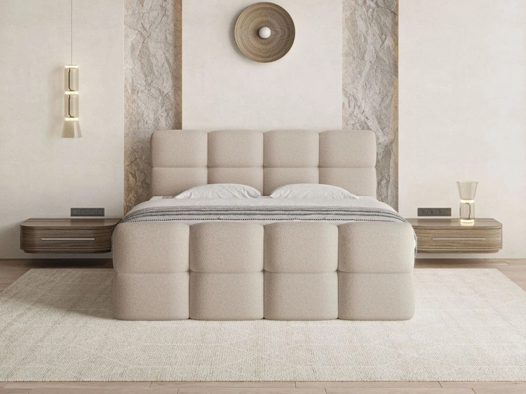 Boxspringbett mit Bettkasten 120x200 Rivon Beige