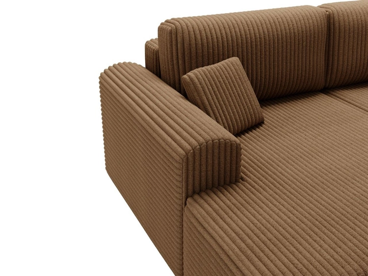 Ecksofa mit Schlaffunktion und Bettkasten Belvio links Braun