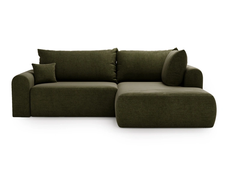 Ecksofa L-Form mit Schlaffunktion und Bettkasten Savana Bis Grün