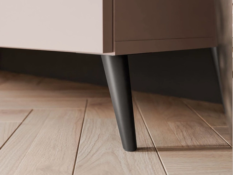 TV-Lowboard mit Türen auf Schwarzen Metallbeinen 100 cm Noaé Kaschmir