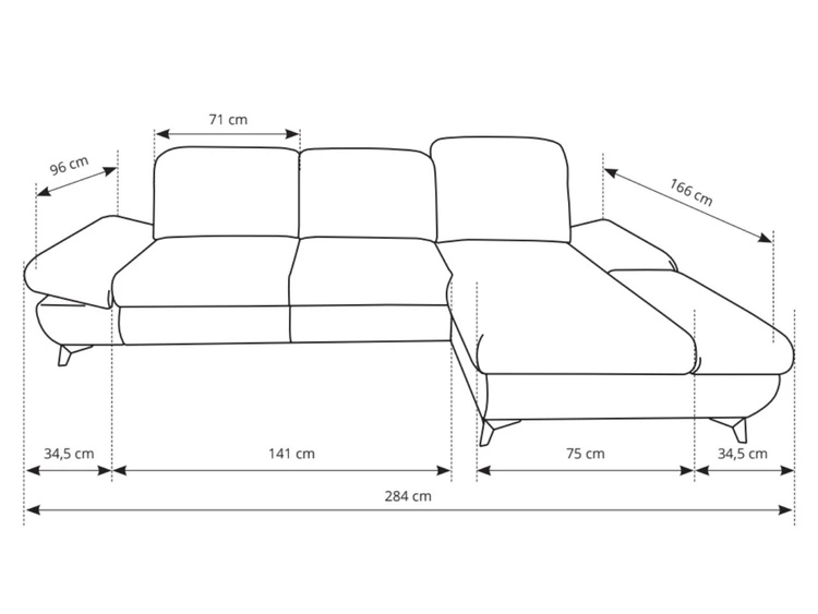 Ecksofa L-Form Rechts mit Schlaffunktion und Bettkasten Hannover Gelb
