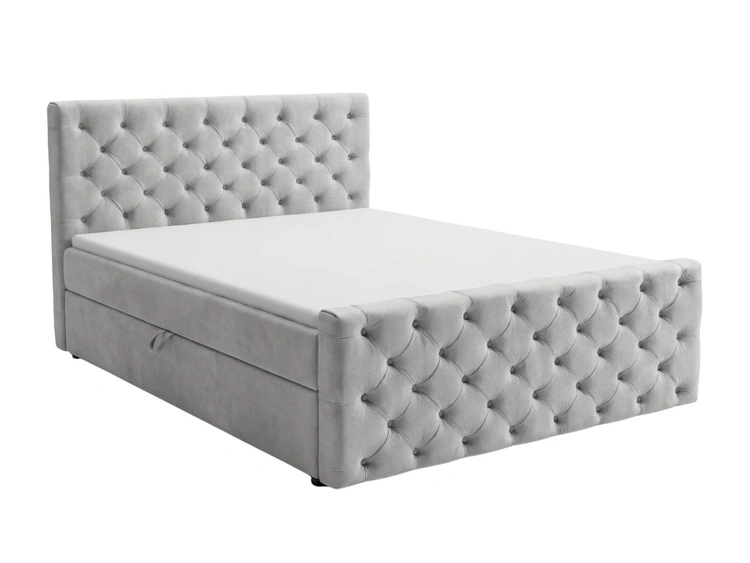 Boxspringbett mit Bettkasten 180x200 Montego Hellgrau