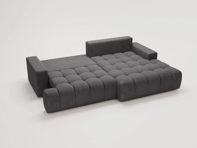 Ecksofa L-Form mit Schlaffunktion und Bettkasten Havi Rechts Graphit