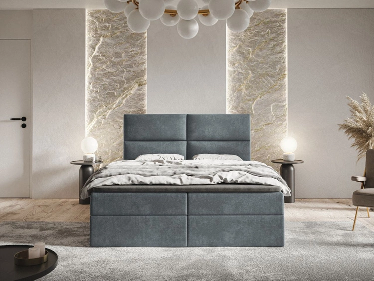 Boxspringbett mit Bettkasten 160x200 Hera Dunkelgrau
