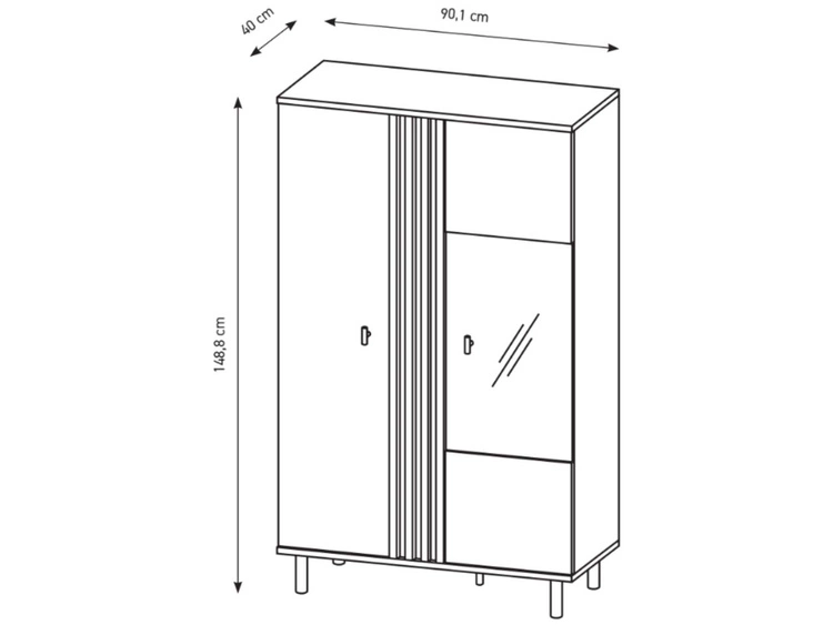 Wohnzimmer-Set Malone Artisan Eiche, Anthrazit