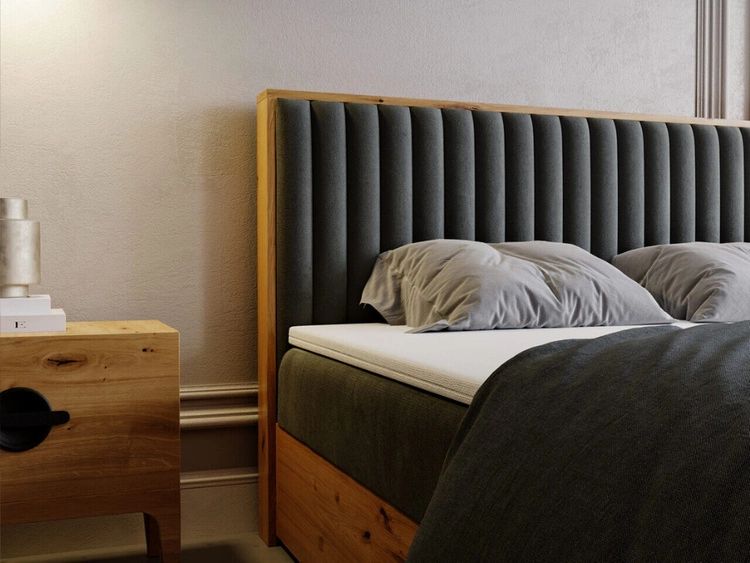 Boxspringbett mit Bettkasten 160x200 Forest Dunkelgrau