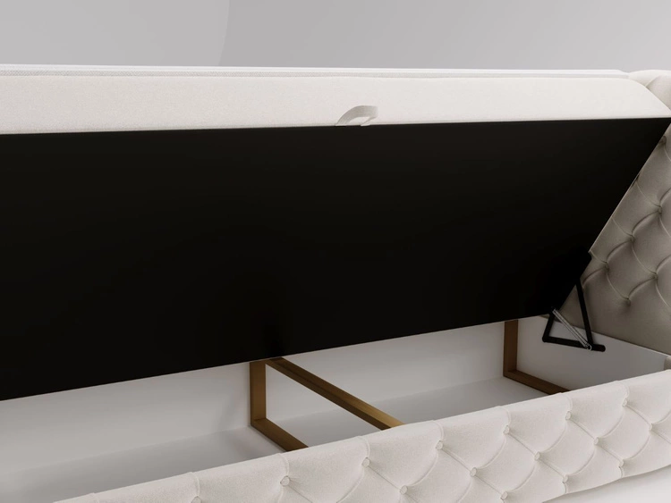 Boxspringbett mit Bettkasten 160x200 Canolo Creme