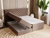 Boxspringbett mit Bettkasten 140x200 Bergamo Braun