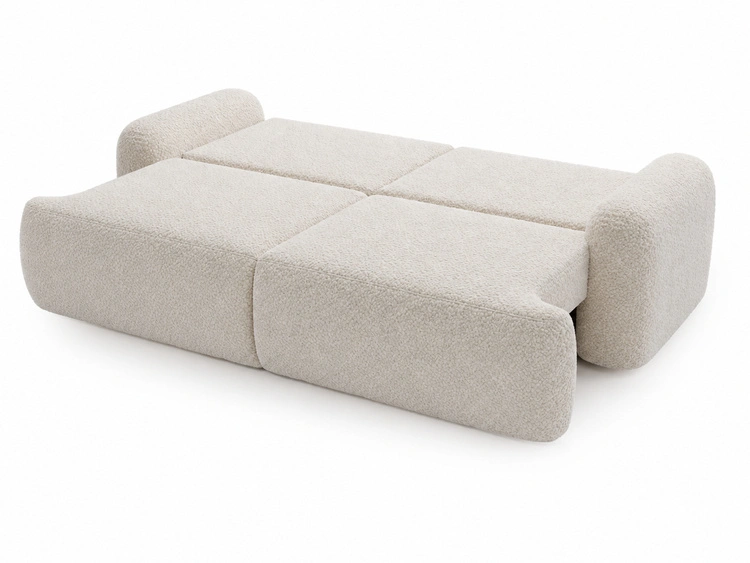 Sofa mit Schlaffunktion und Bettkasten Aurio Weiß