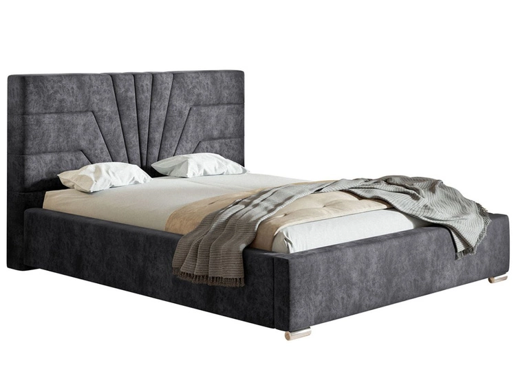 Polsterbett mit Bettkasten und Lattenrost 180x200 Tesis Dunkelgrau