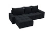 Ecksofa L-Form mit Schlaffunktion und Bettkasten Bresso Schwarz